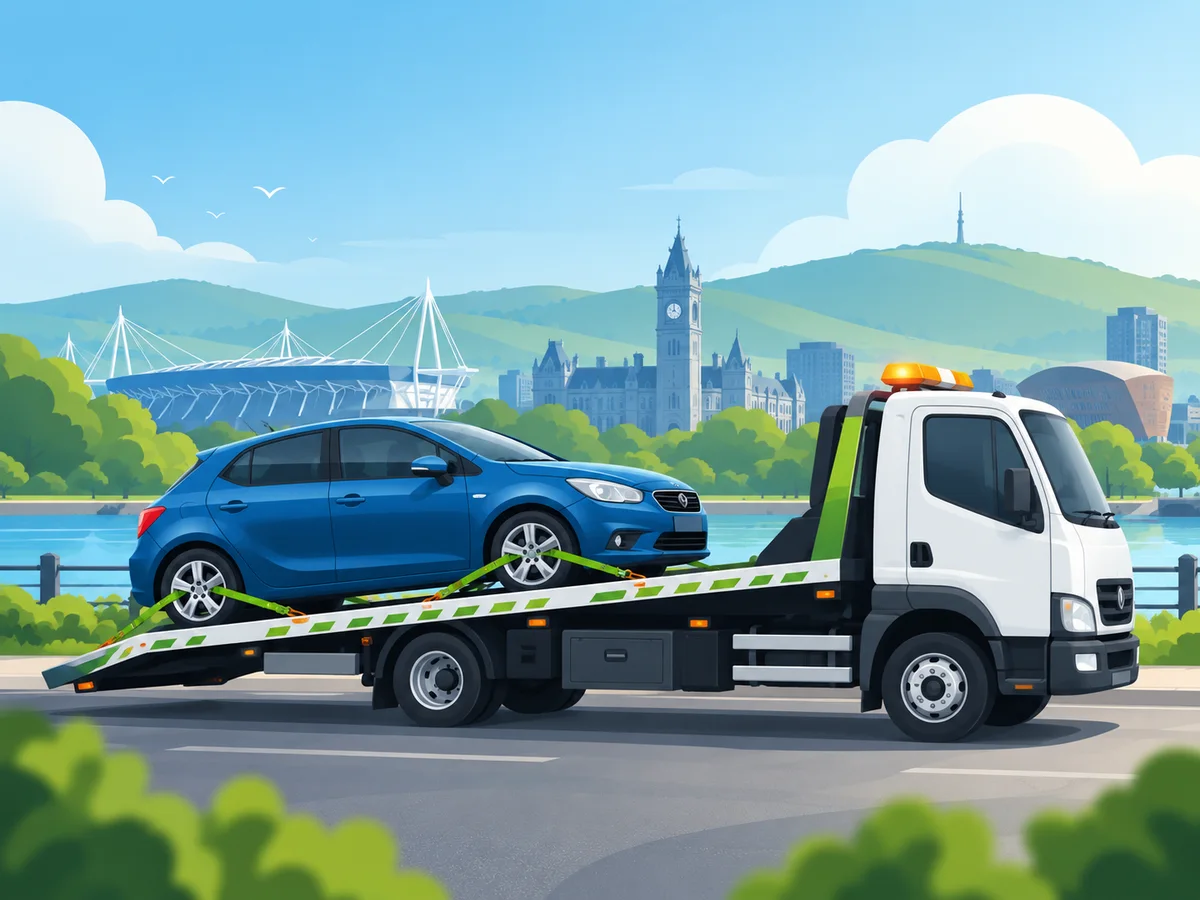 Vehicle collection service illustration for Cardiff